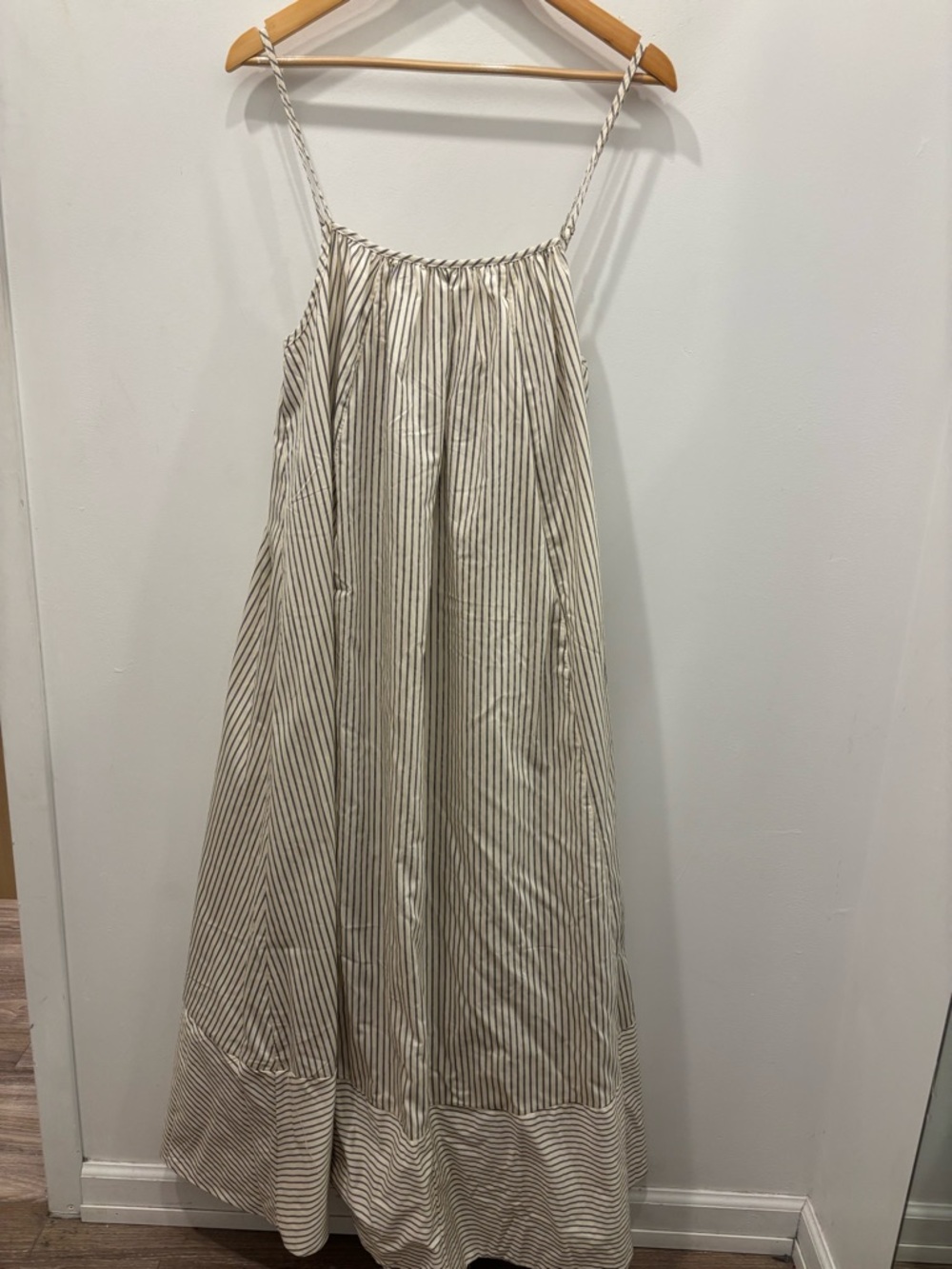 Dissh Cream & Black Striped Maxi Dress